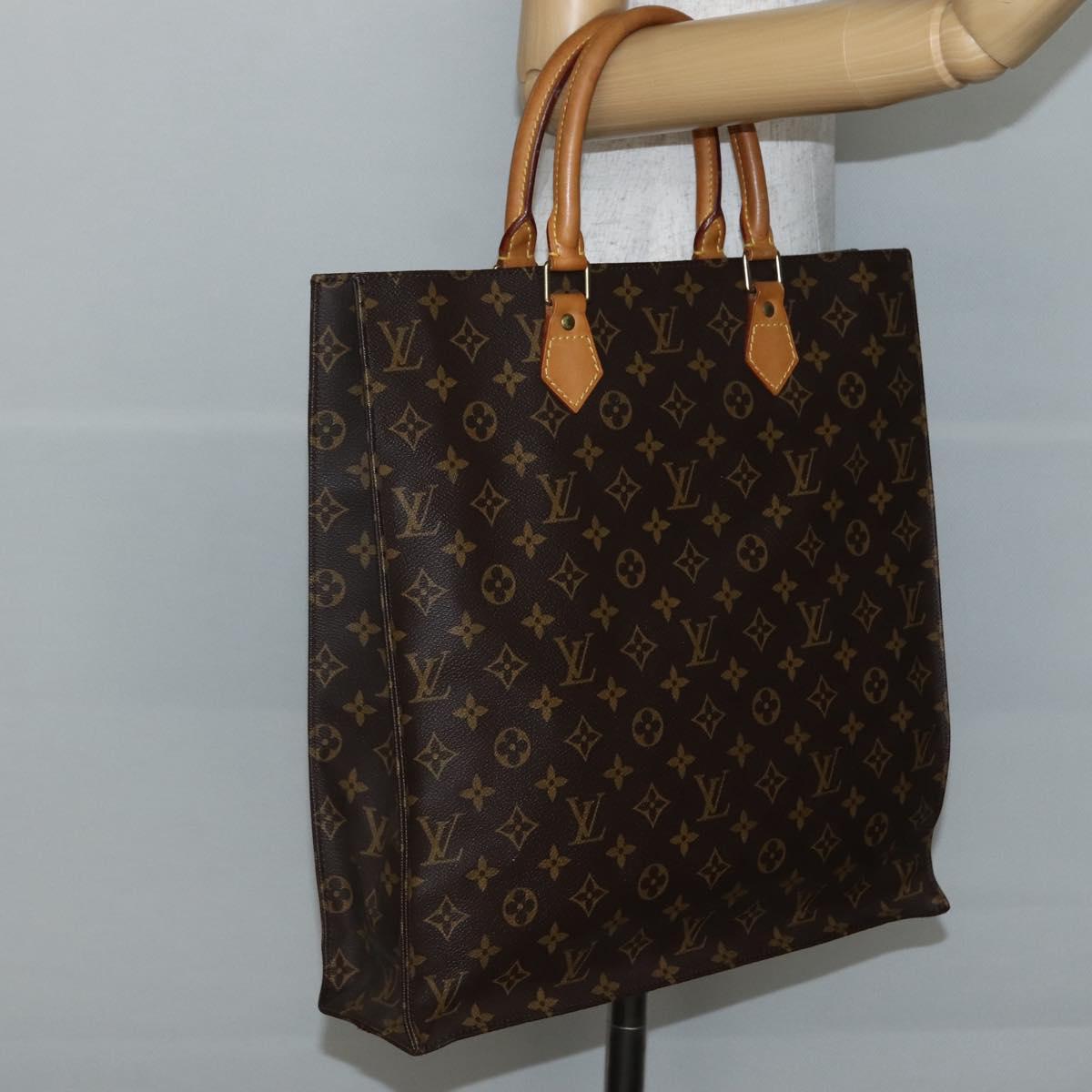LOUIS VUITTON Monogram Sac Plat Hand Bag M51140 LV Auth 144500