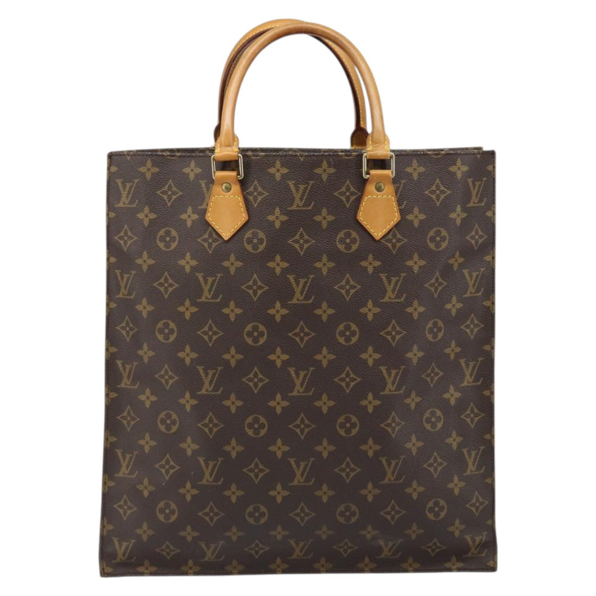 LOUIS VUITTON Monogram Sac Plat Hand Bag M51140 LV Auth 144500