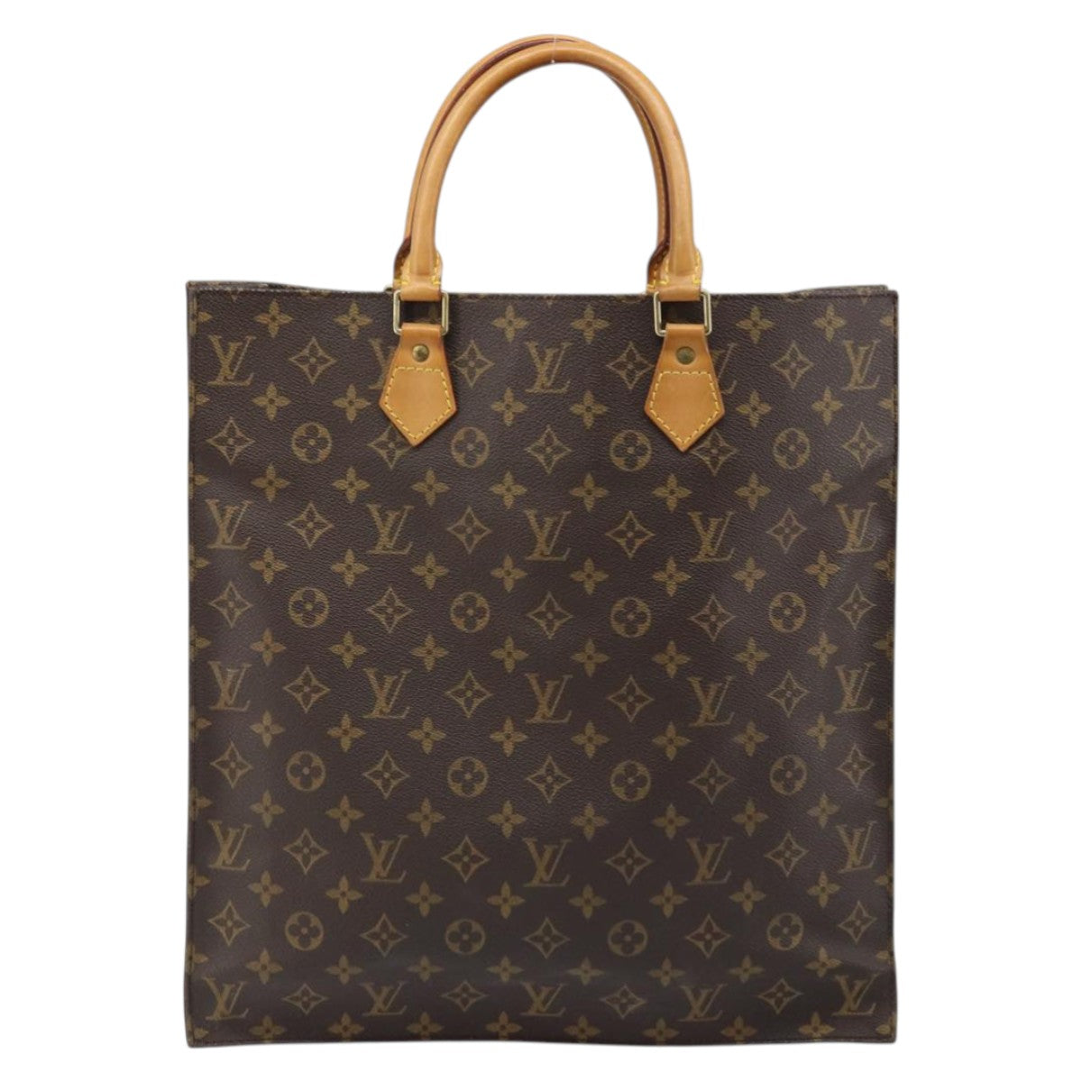 LOUIS VUITTON Monogram Sac Plat Hand Bag M51140 LV Auth 144500