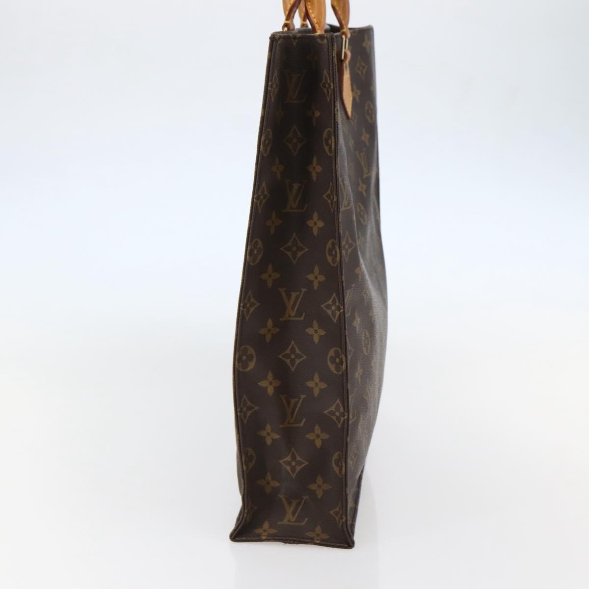 LOUIS VUITTON Monogram Sac Plat Hand Bag M51140 LV Auth 144500