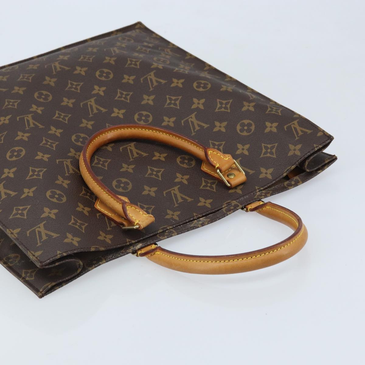 LOUIS VUITTON Monogram Sac Plat Hand Bag M51140 LV Auth 144500