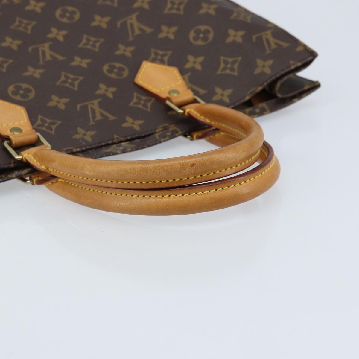 LOUIS VUITTON Monogram Sac Plat Hand Bag M51140 LV Auth 144500