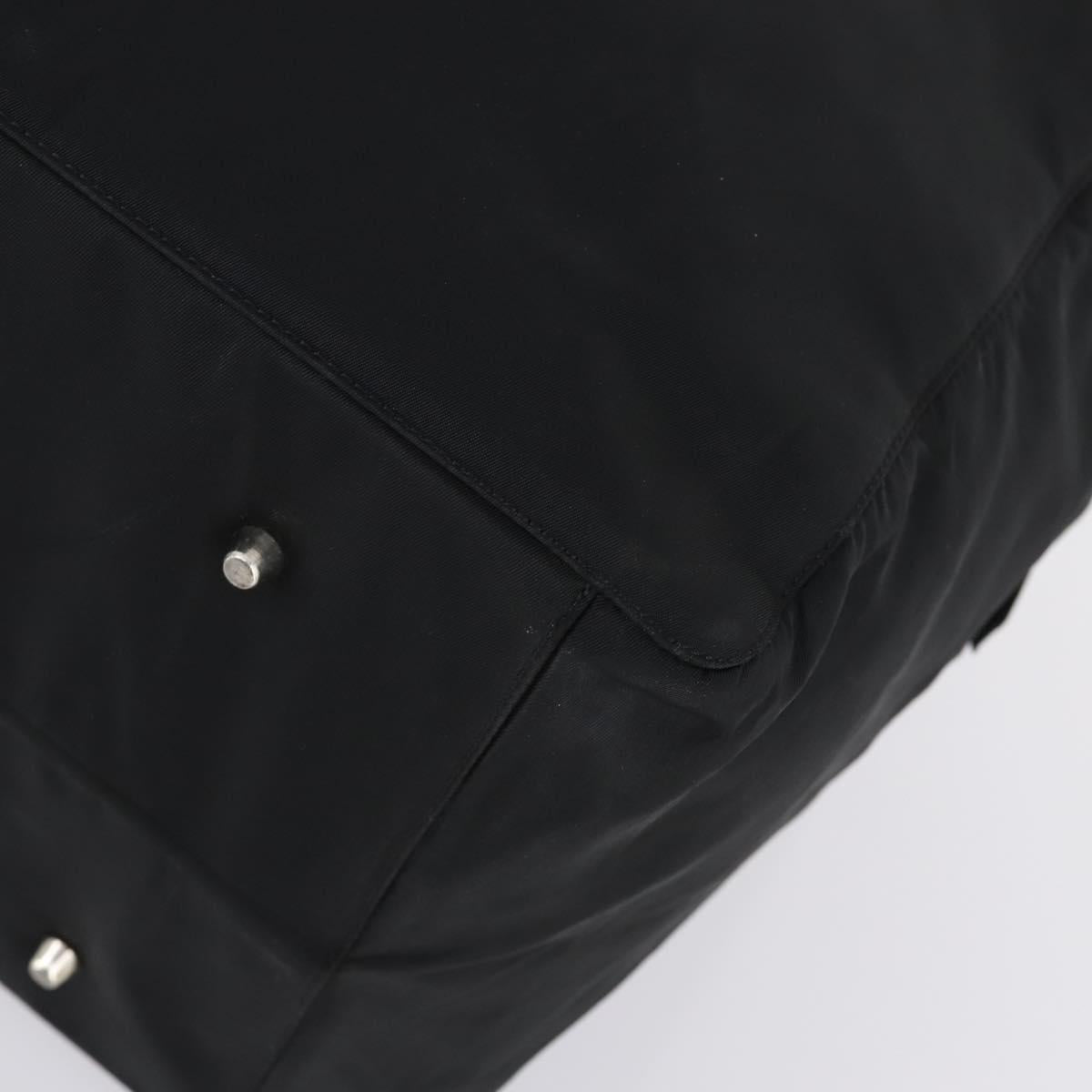 PRADA Travel bag Bag Nylon Black Silver Auth 144511