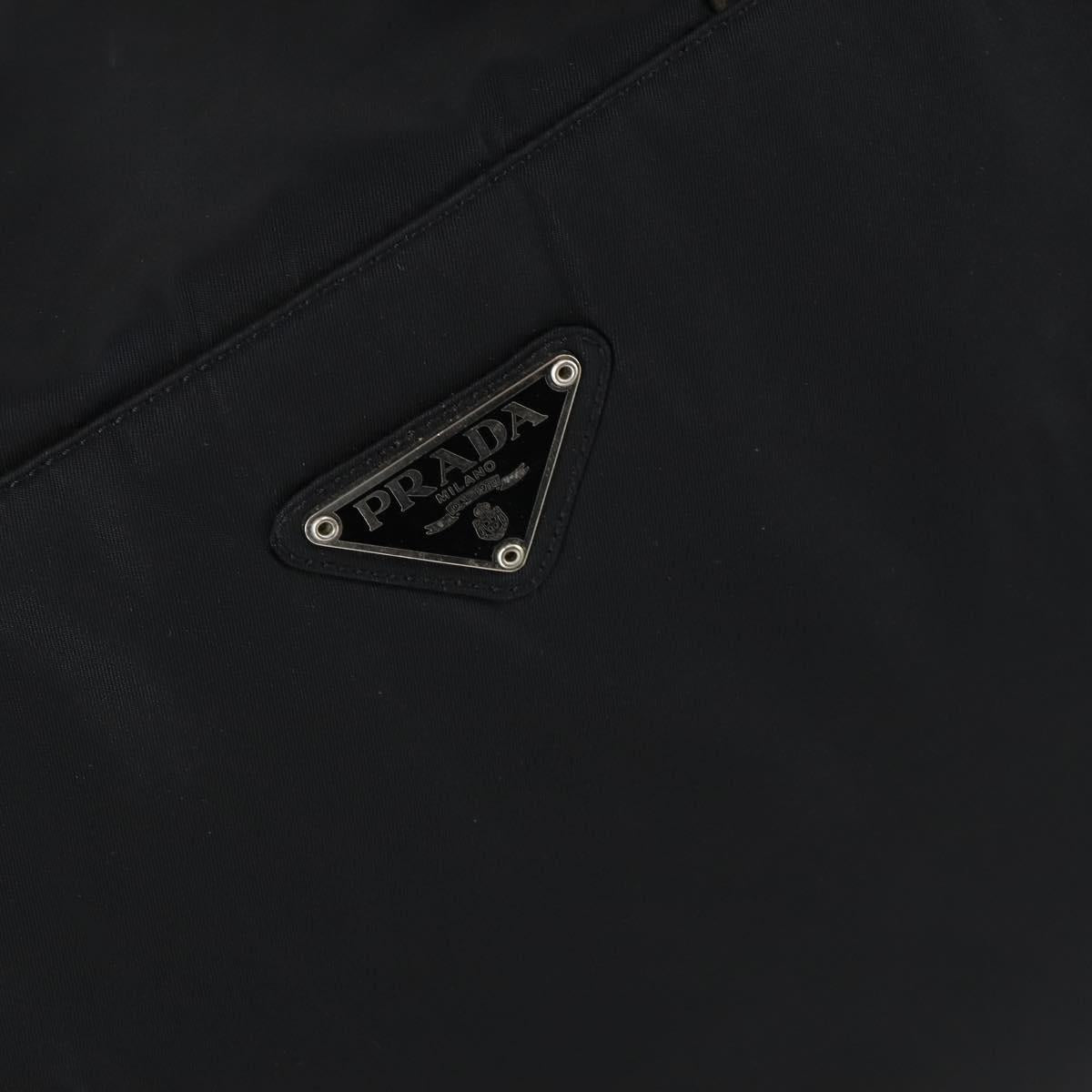 PRADA Travel bag Bag Nylon Black Silver Auth 144511