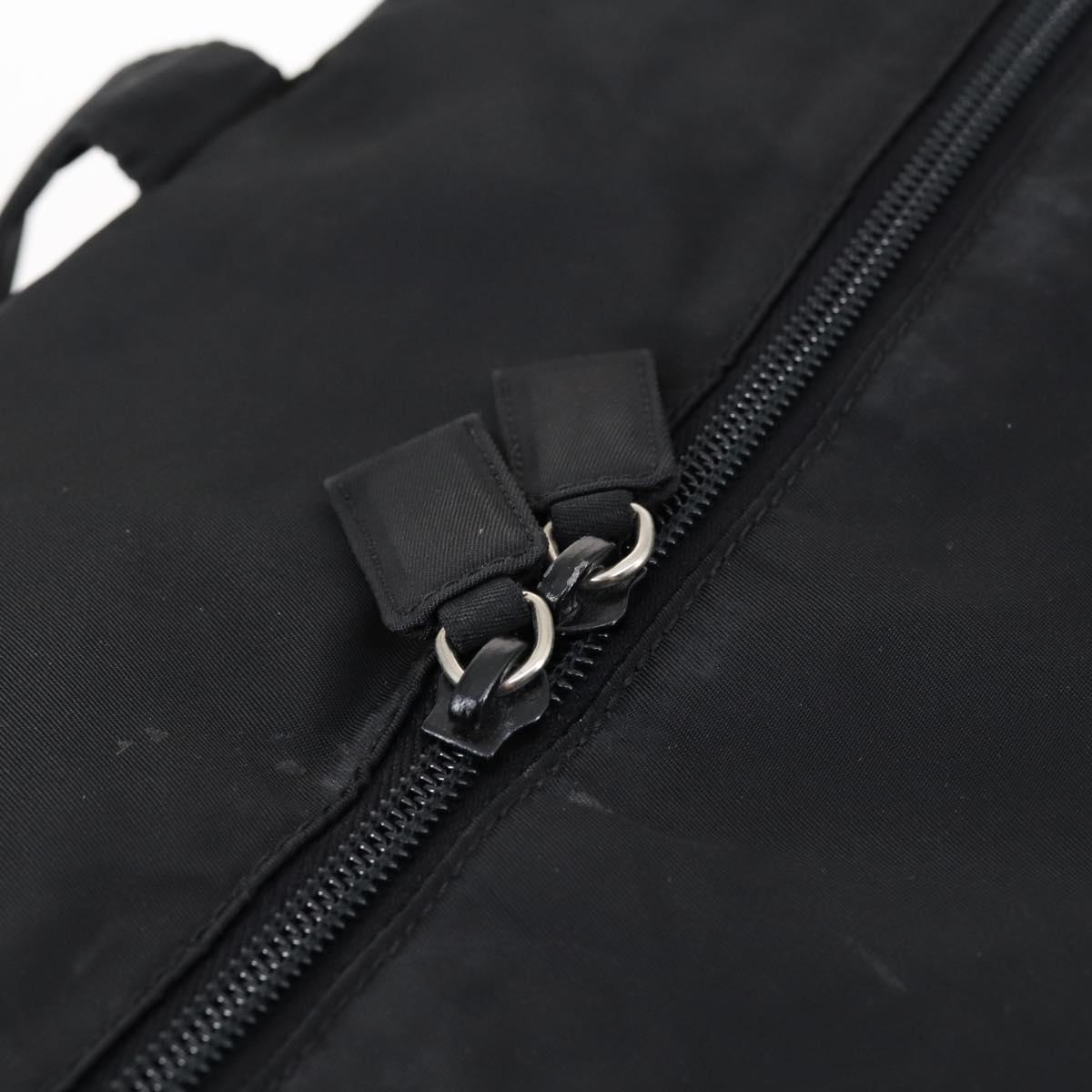 PRADA Travel bag Bag Nylon Black Silver Auth 144511