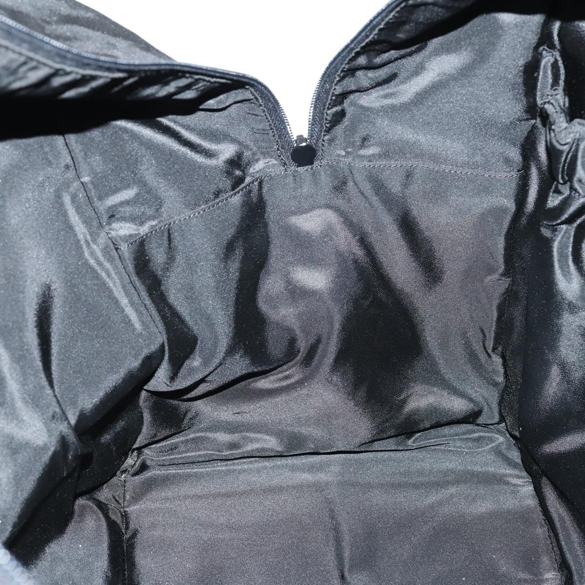 PRADA Travel bag Bag Nylon Black Silver Auth 144511