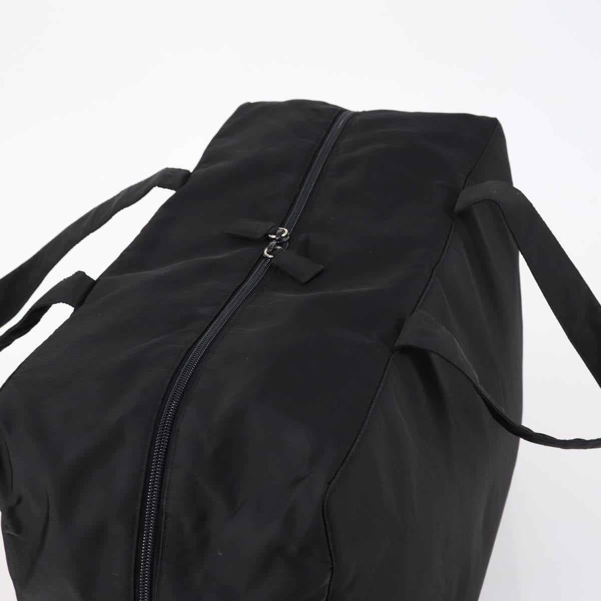 PRADA Travel bag Bag Nylon Black Silver Auth 144511