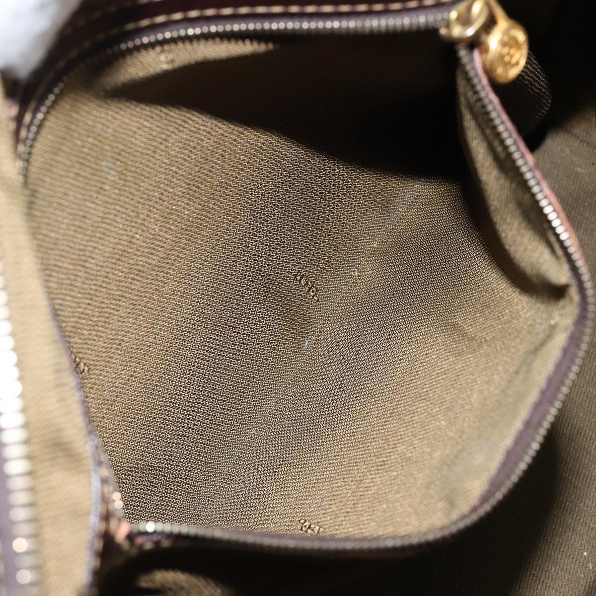 FENDI Zucca Canvas Hand Bag Black Brown Auth 144516