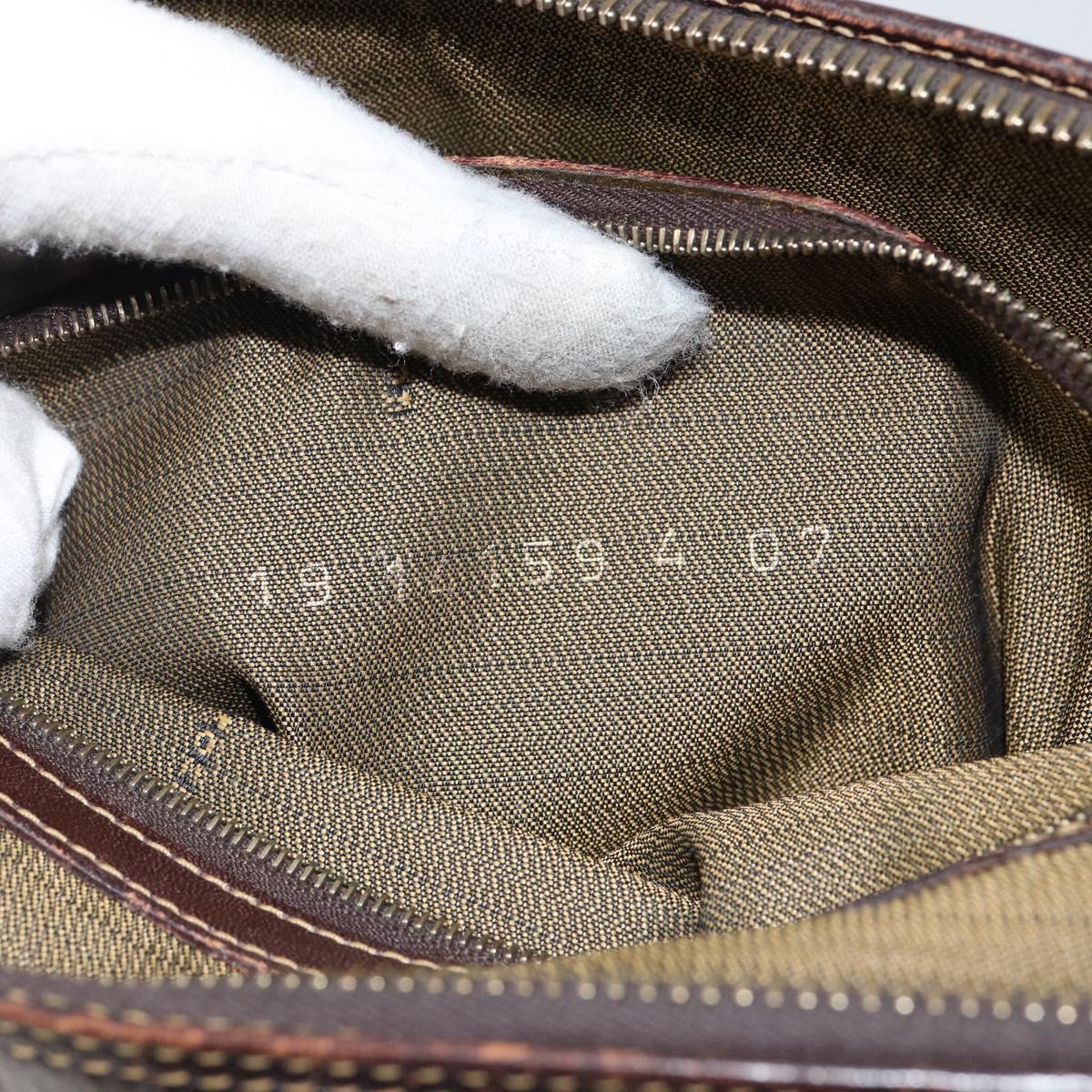 FENDI Zucca Canvas Hand Bag Black Brown Auth 144516