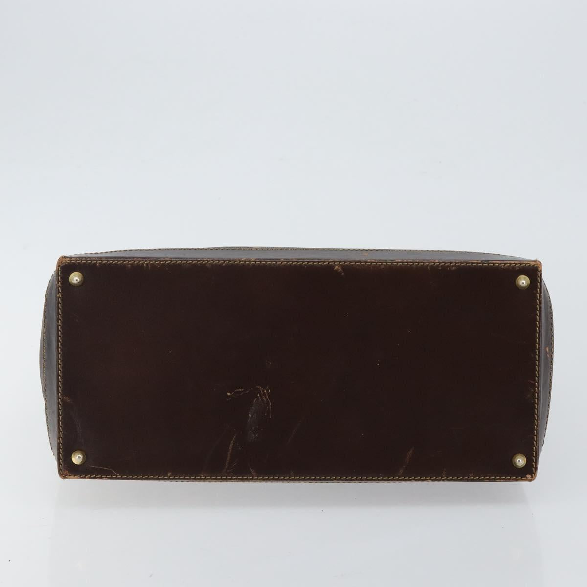 FENDI Zucca Canvas Hand Bag Black Brown Auth 144516