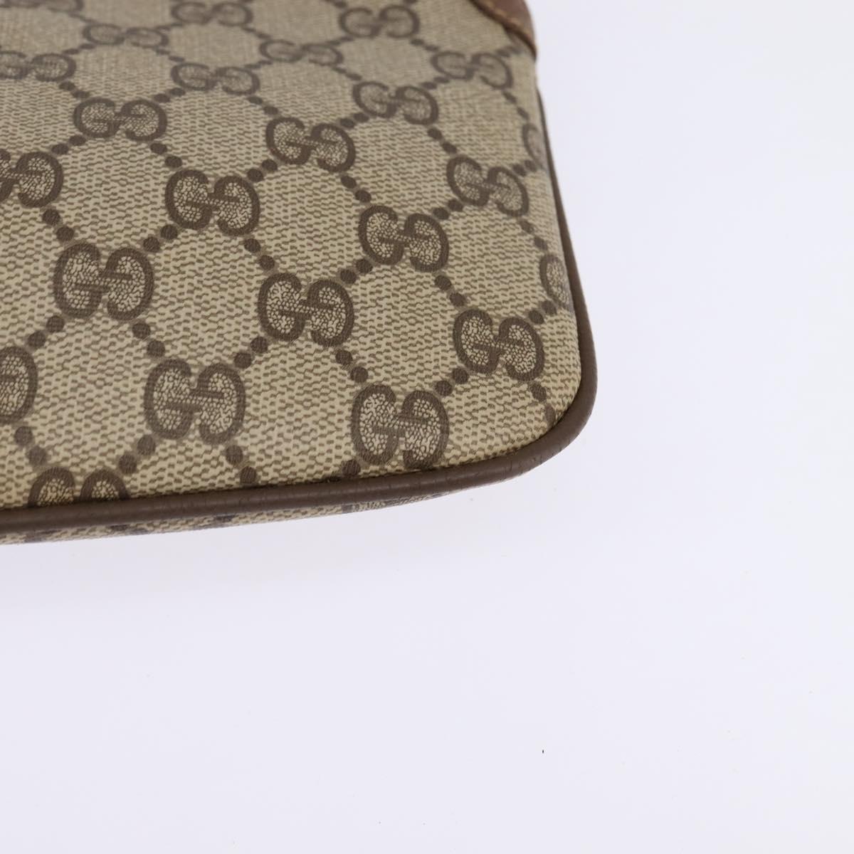 GUCCI GG Supreme Web Sherry Line Bag PVC Beige Gold 904 02 04 Auth 144524