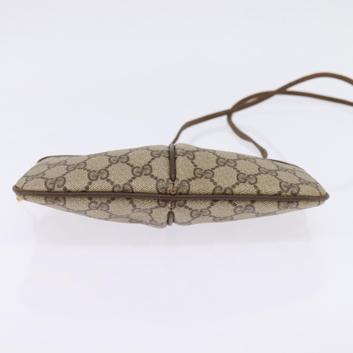 GUCCI GG Supreme Web Sherry Line Bag PVC Beige Gold 904 02 04 Auth 144524