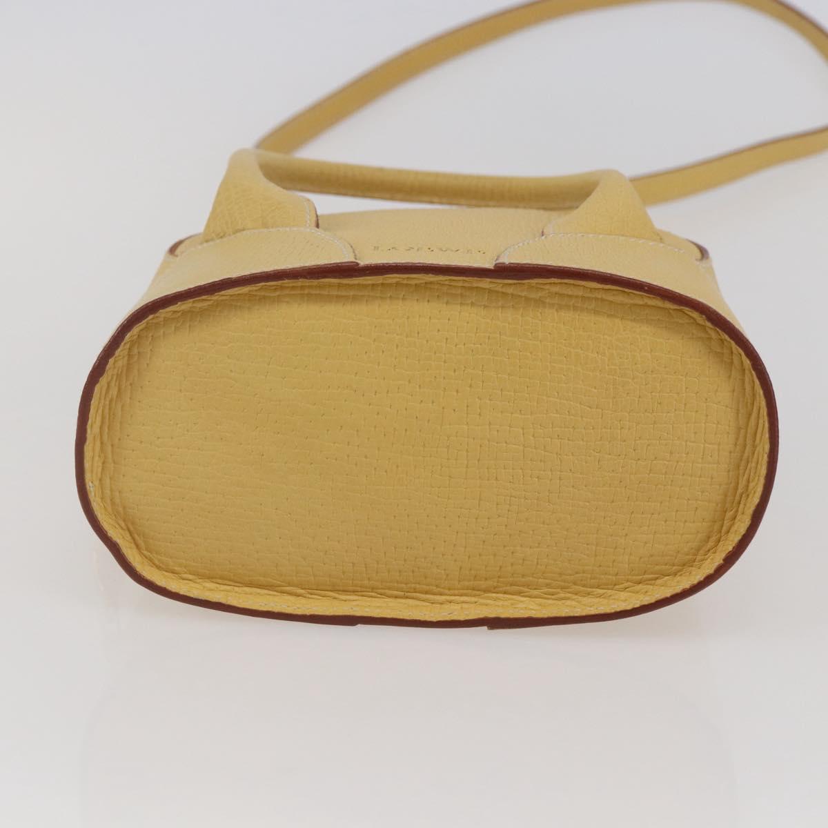 LOEWE Hand Bag Leather 2way Gold Yellow Auth 144525V