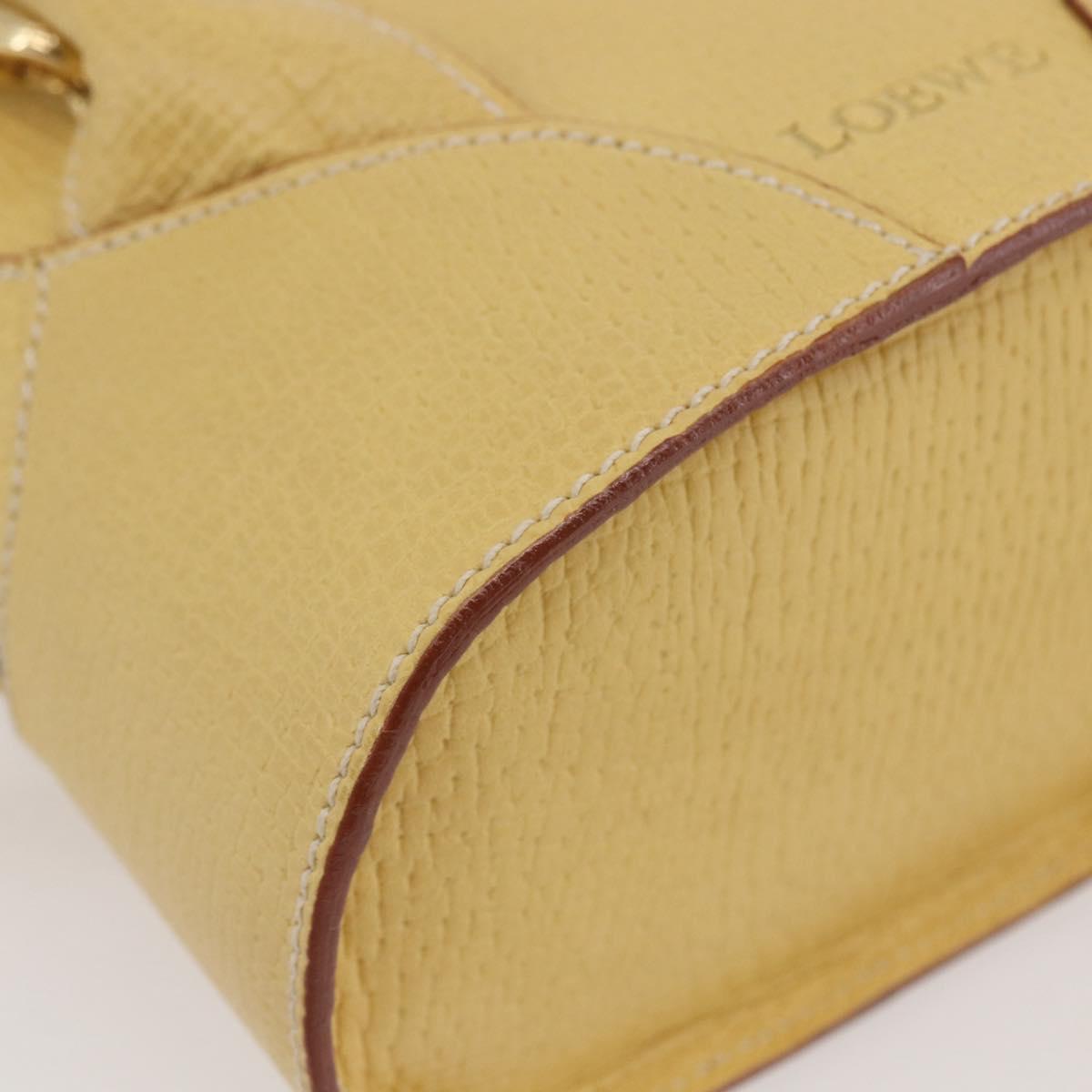 LOEWE Hand Bag Leather 2way Gold Yellow Auth 144525V