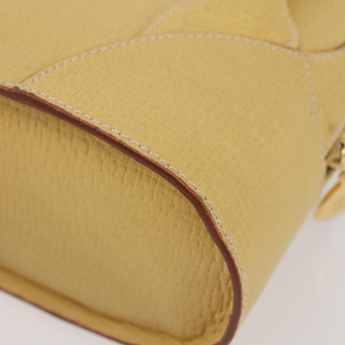 LOEWE Hand Bag Leather 2way Gold Yellow Auth 144525V