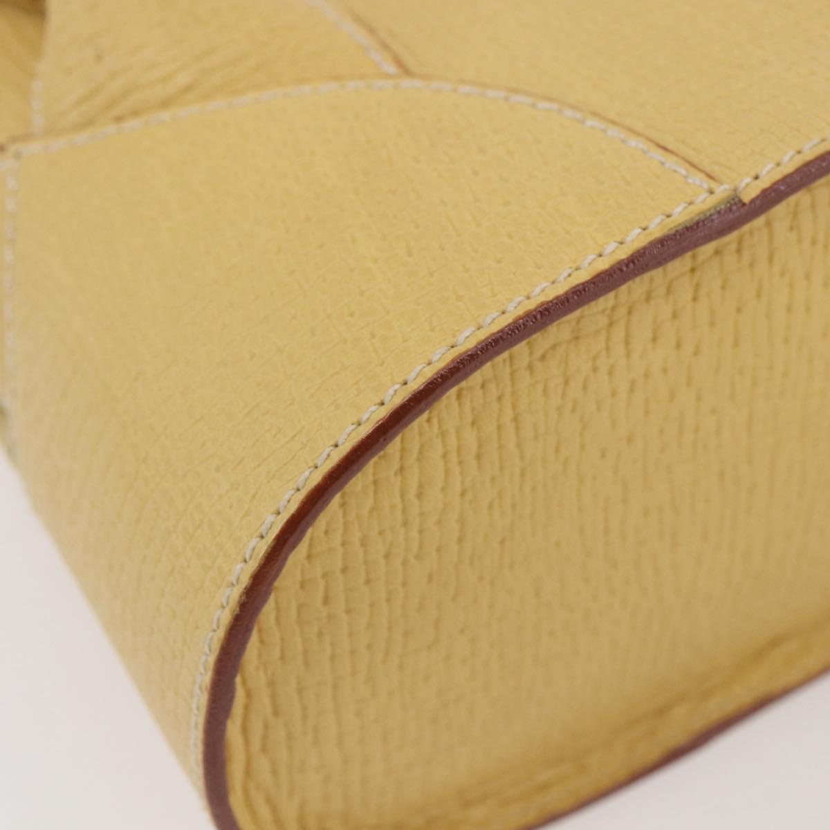 LOEWE Hand Bag Leather 2way Gold Yellow Auth 144525V