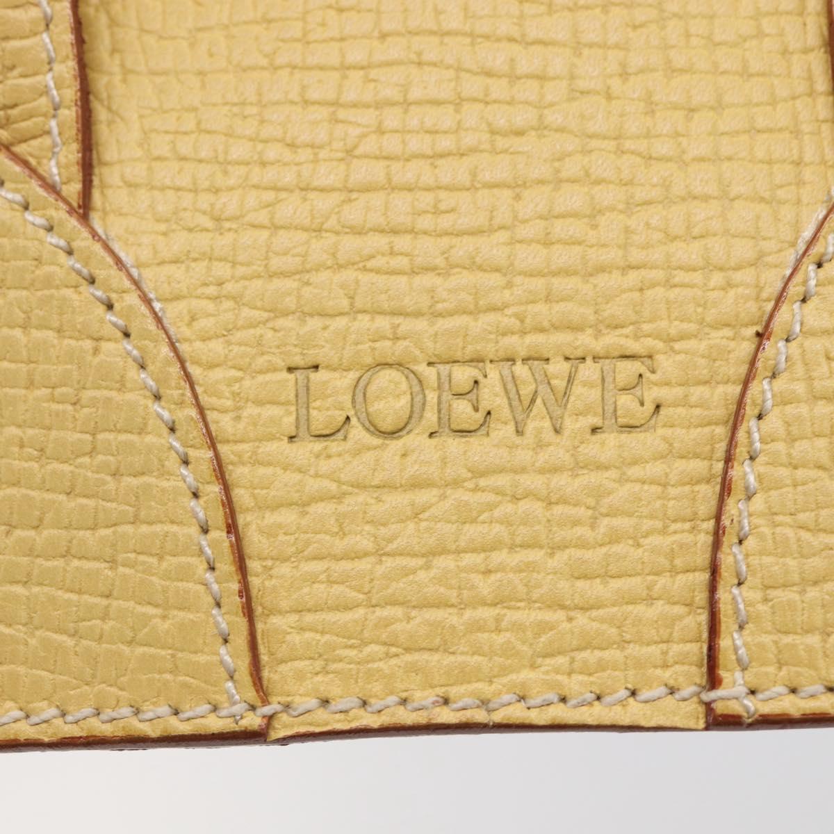 LOEWE Hand Bag Leather 2way Gold Yellow Auth 144525V
