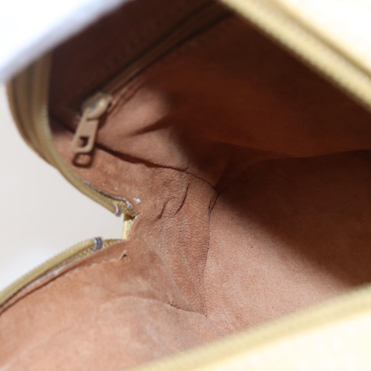 LOEWE Hand Bag Leather 2way Gold Yellow Auth 144525V