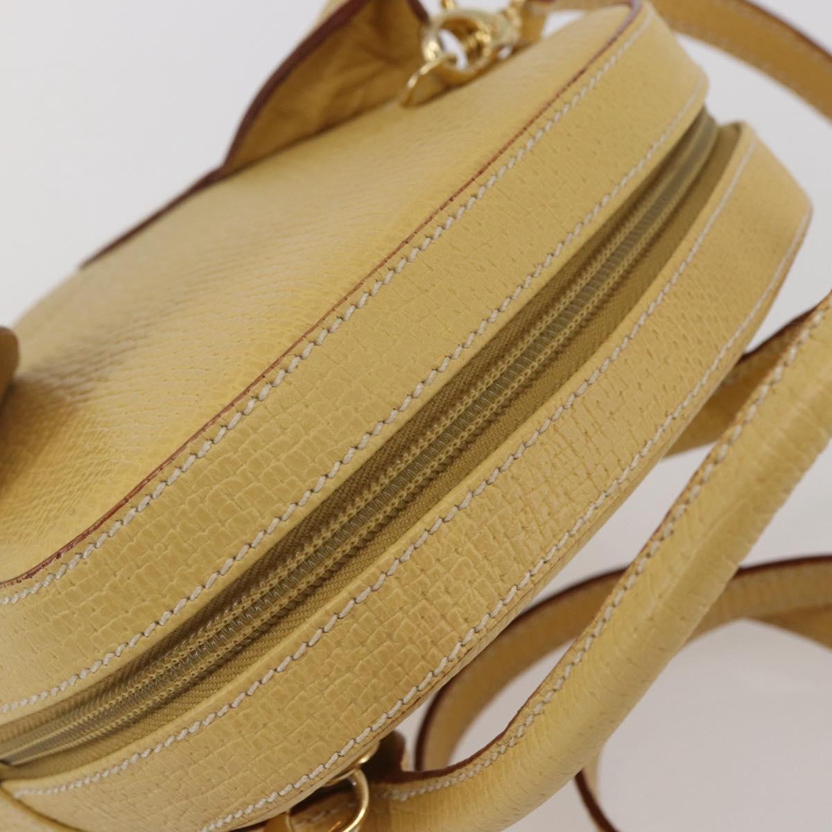 LOEWE Hand Bag Leather 2way Gold Yellow Auth 144525V