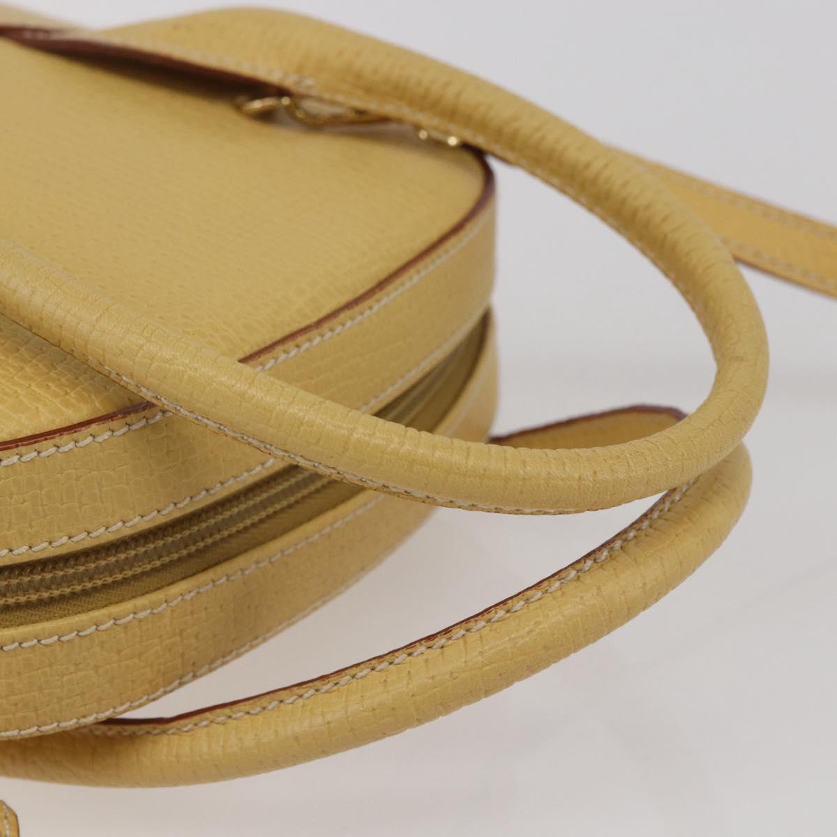 LOEWE Hand Bag Leather 2way Gold Yellow Auth 144525V
