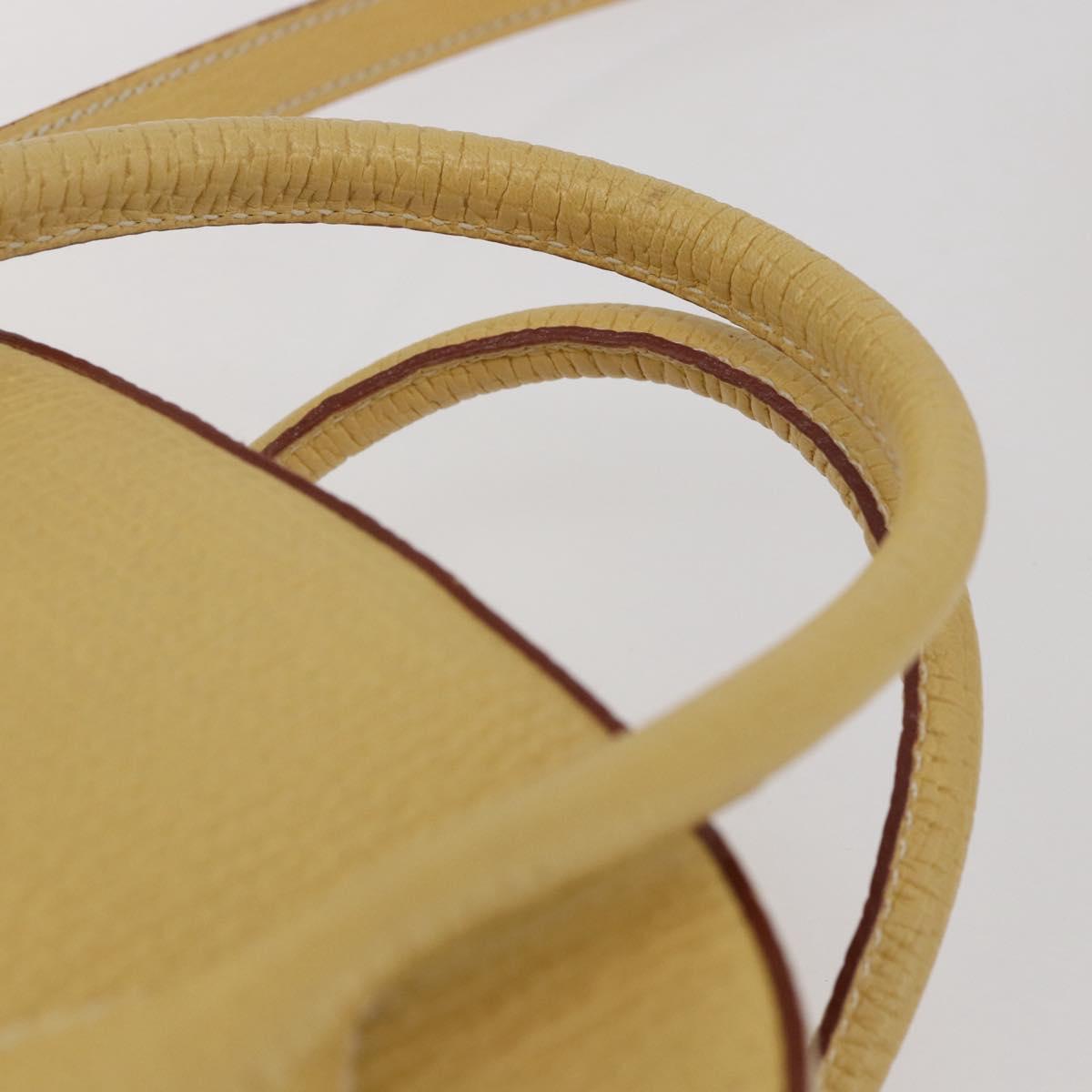 LOEWE Hand Bag Leather 2way Gold Yellow Auth 144525V