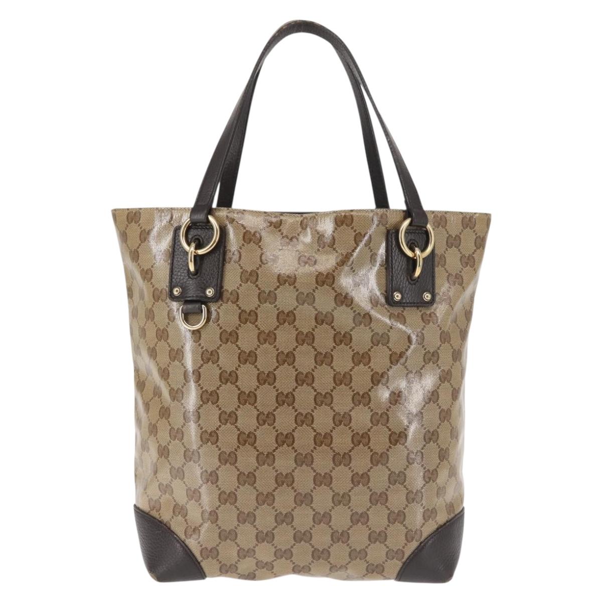 GUCCI GG Crystal Tote Bag Coated Canvas Outlet Beige Gold 353706 Auth 144529
