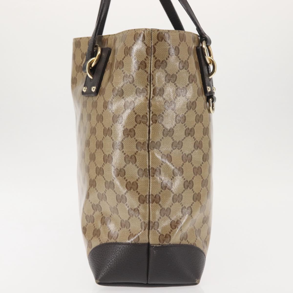 GUCCI GG Crystal Tote Bag Coated Canvas Outlet Beige Gold 353706 Auth 144529
