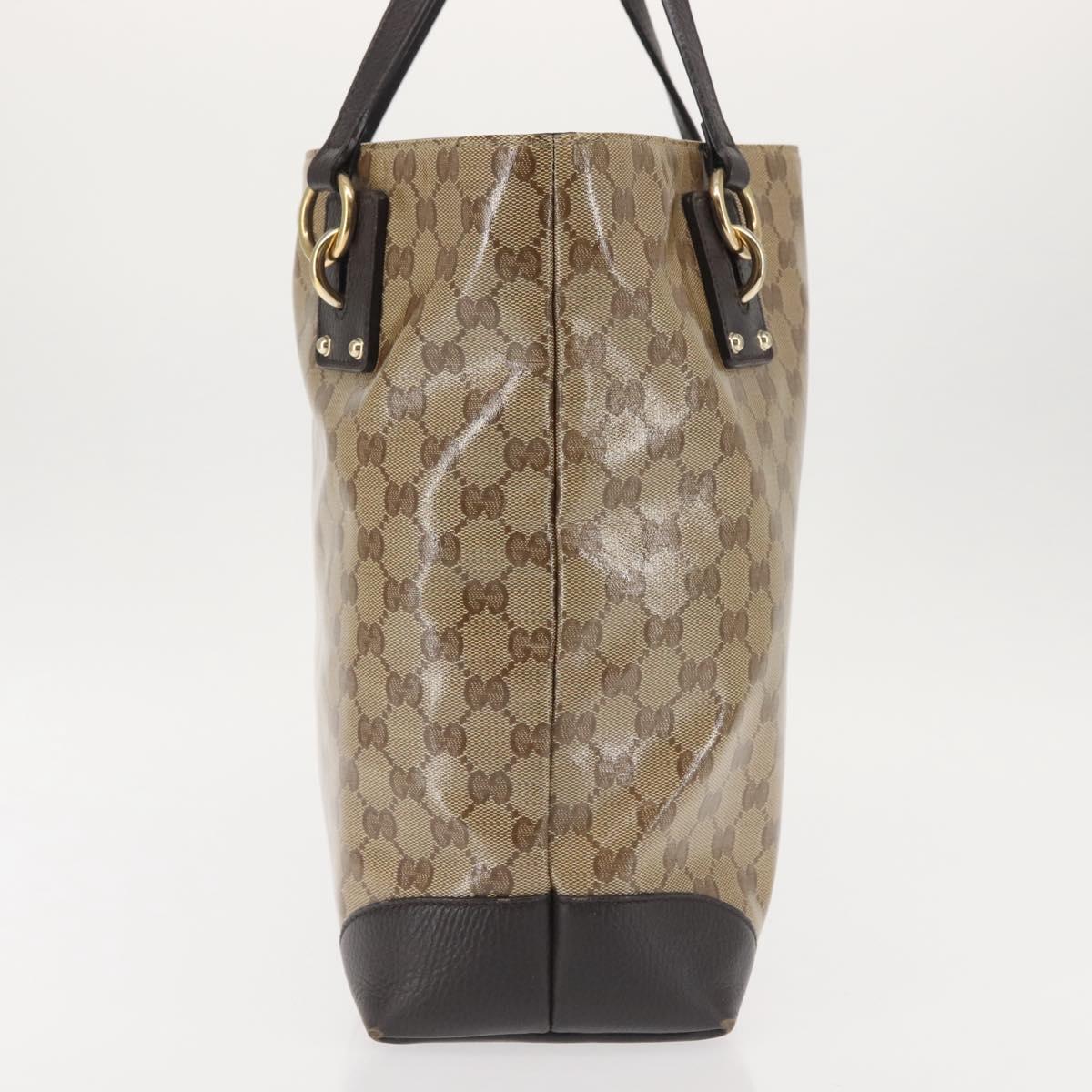GUCCI GG Crystal Tote Bag Coated Canvas Outlet Beige Gold 353706 Auth 144529