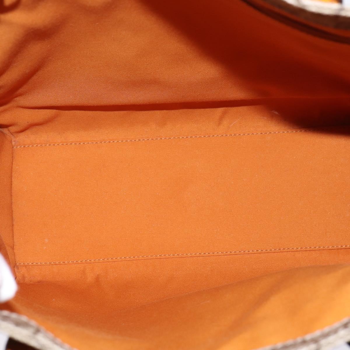 GUCCI GG Supreme Hand Bag PVC Leather Beige Silver 91249 Auth 144530