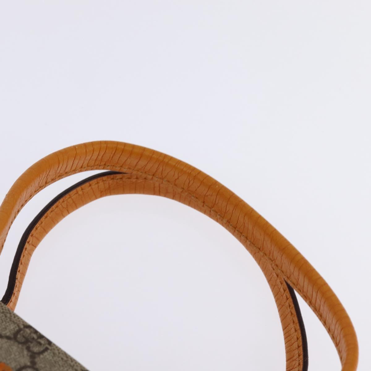 GUCCI GG Supreme Hand Bag PVC Leather Beige Silver 91249 Auth 144530