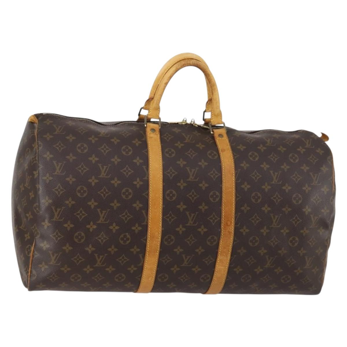 LOUIS VUITTON Monogram Keepall 55 Boston Bag M41424 LV Auth 144537