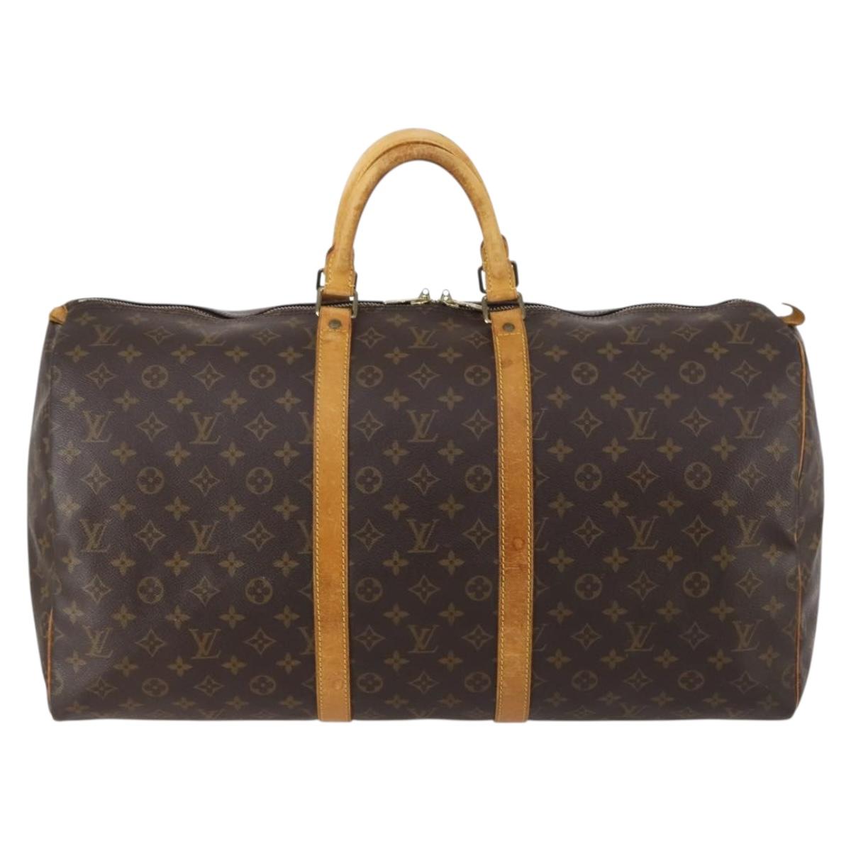LOUIS VUITTON Monogram Keepall 55 Boston Bag M41424 LV Auth 144537