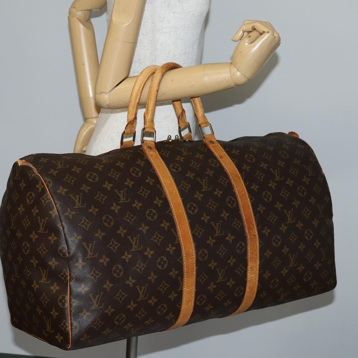 LOUIS VUITTON Monogram Keepall 55 Boston Bag M41424 LV Auth 144537
