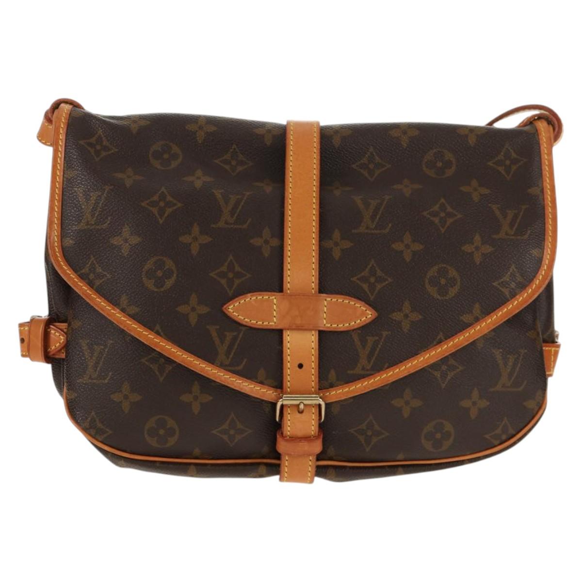 LOUIS VUITTON Monogram Saumur 30 Shoulder Bag M42256 LV Auth 144542V