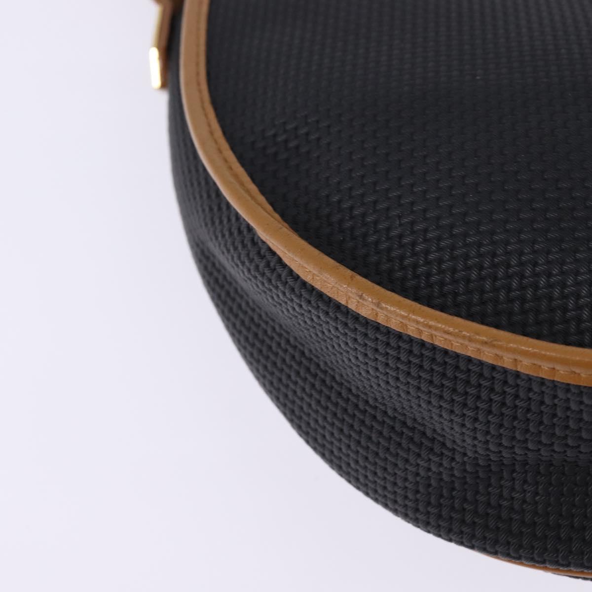 SAINT LAURENT Shoulder Bag Coated Canvas Black Brown gold Auth 144544