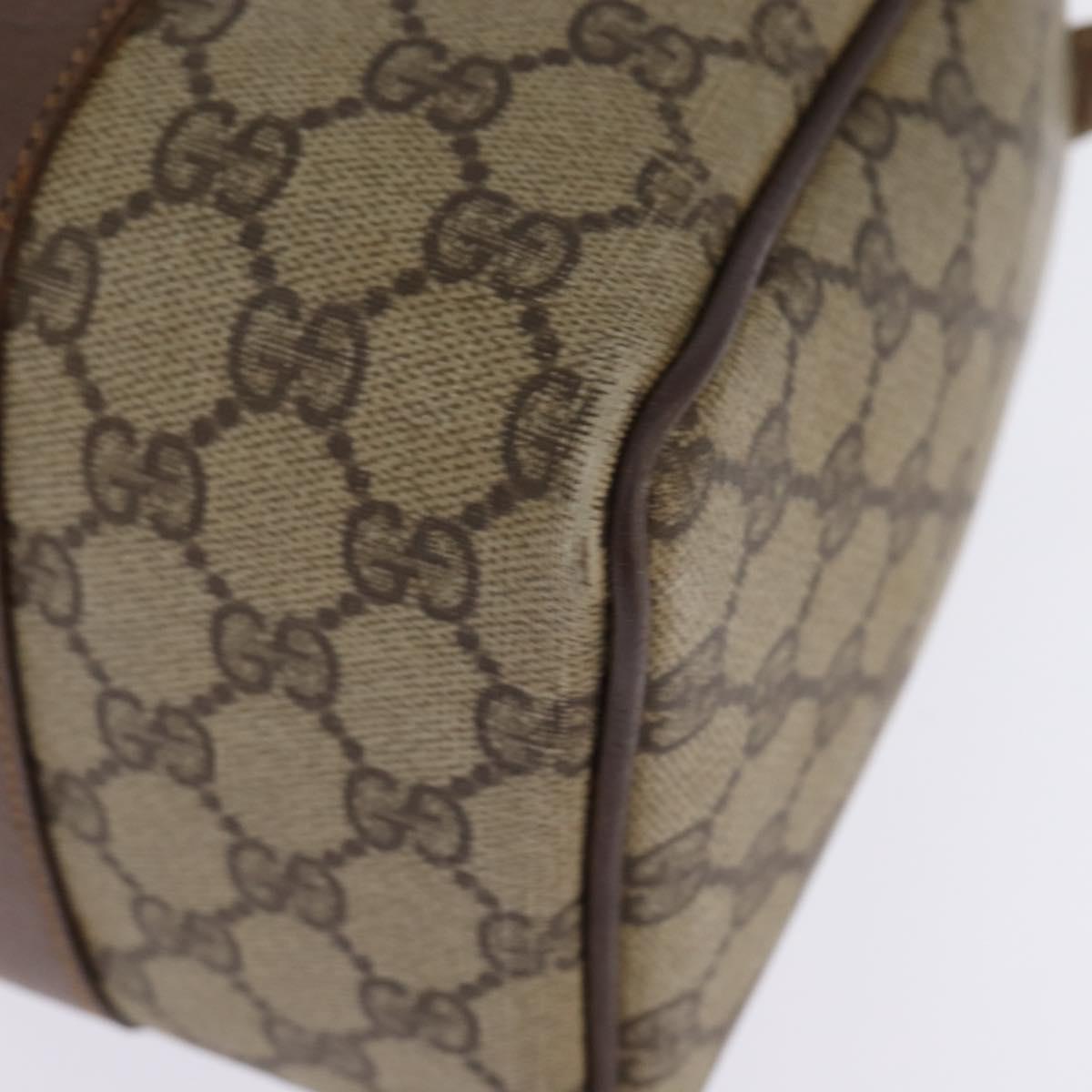 GUCCI GG Supreme Web Sherry Line Hand Bag PVC Beige Gold Auth 144545