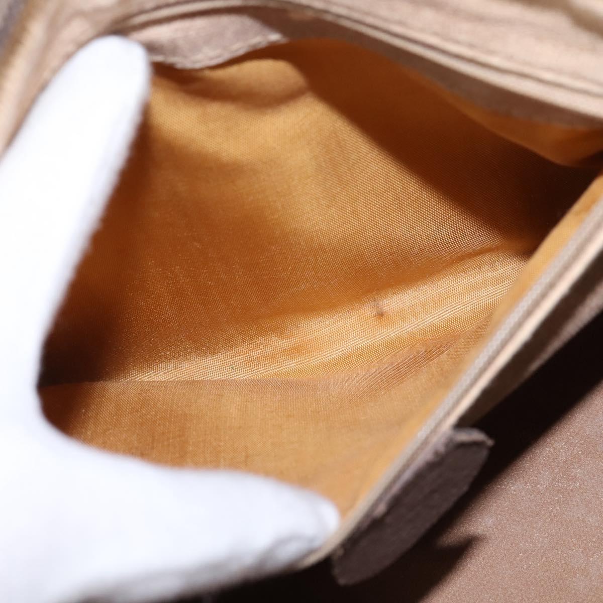 GUCCI GG Supreme Web Sherry Line Hand Bag PVC Beige Gold Auth 144545