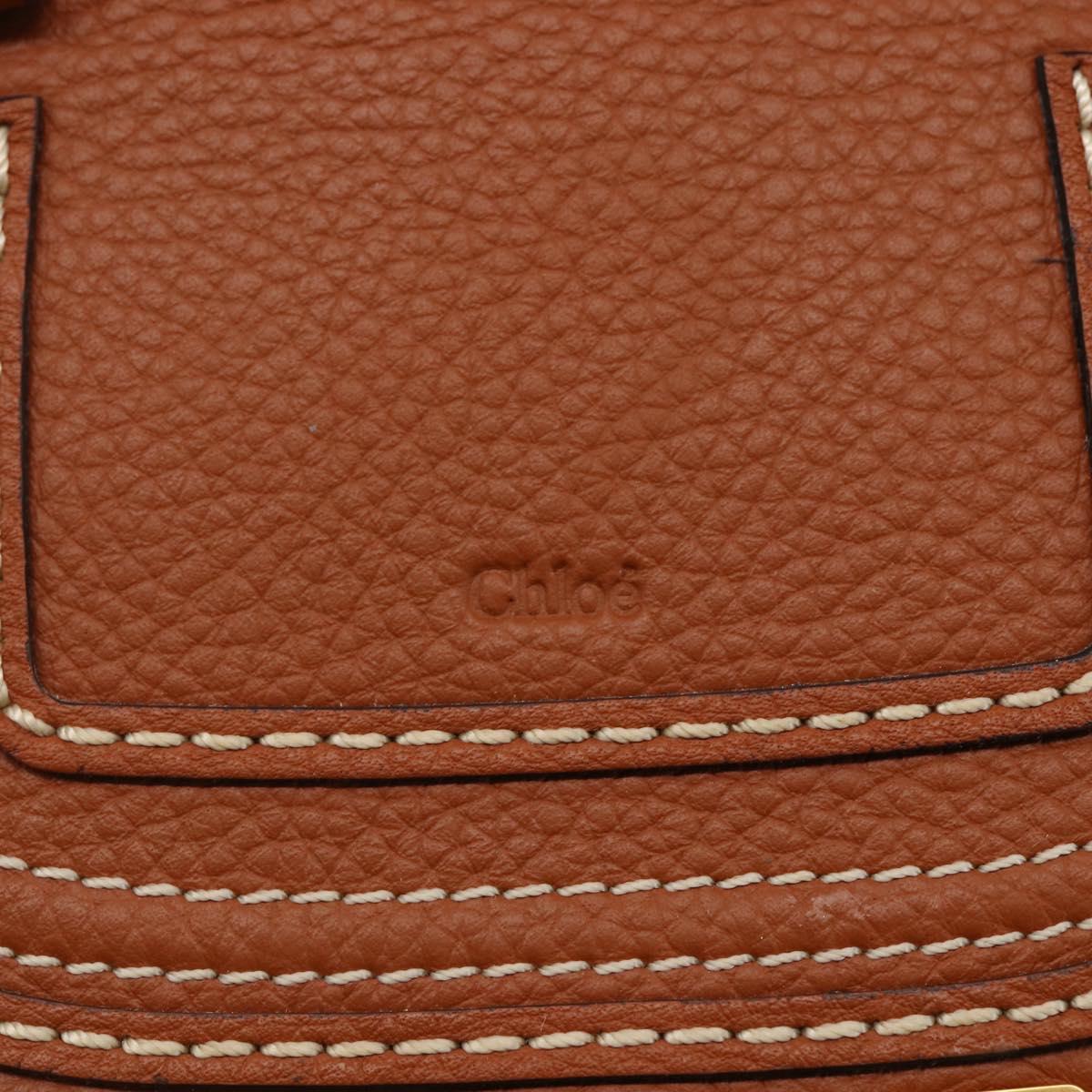 Chloe Mercy Tote Bag Raffia Leather Beige Brown Auth 144547V
