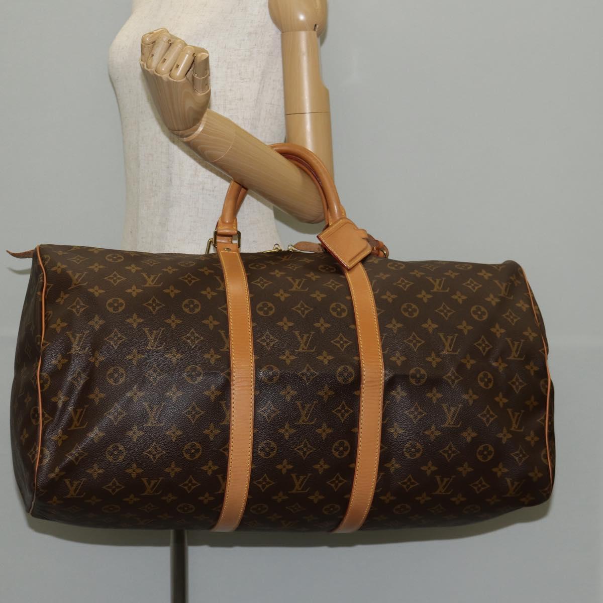 LOUIS VUITTON Monogram Keepall 55 Boston Bag M41424 LV Auth 144559V