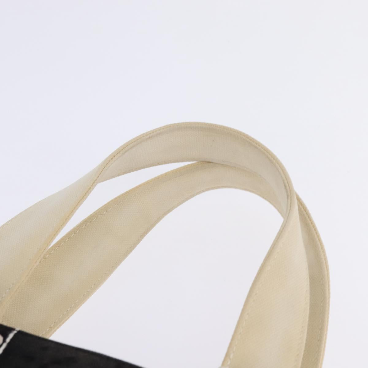 CHANEL Choco Bar COCO Mark Hand Bag Canvas Black Gold CC Auth 144563