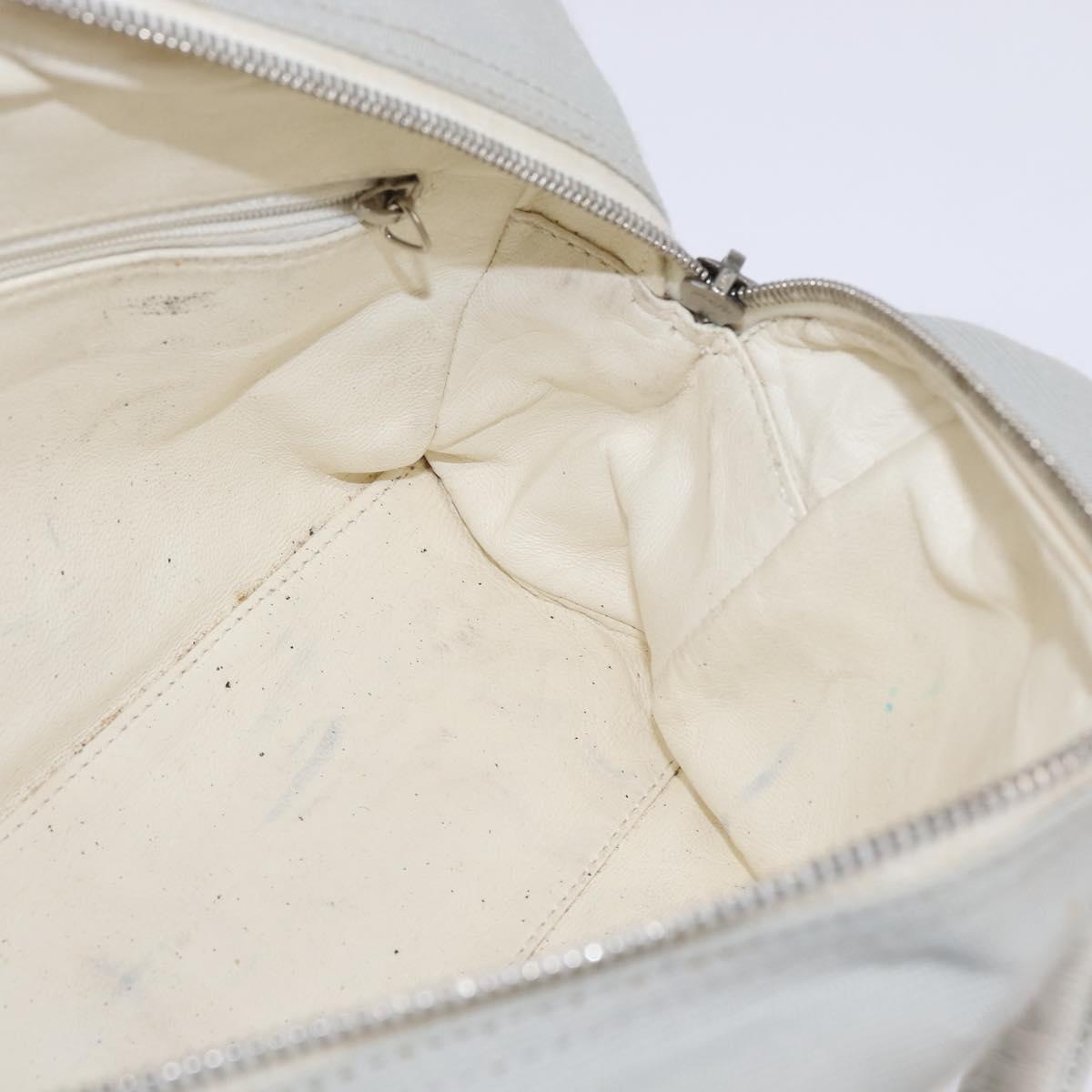 CHANEL Matelasse Hand Bag Canvas Gray Silver CC Auth 144564