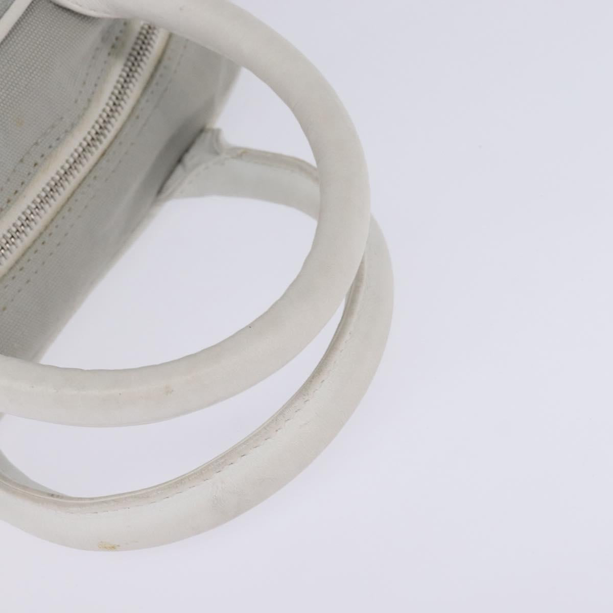 CHANEL Matelasse Hand Bag Canvas Gray Silver CC Auth 144564