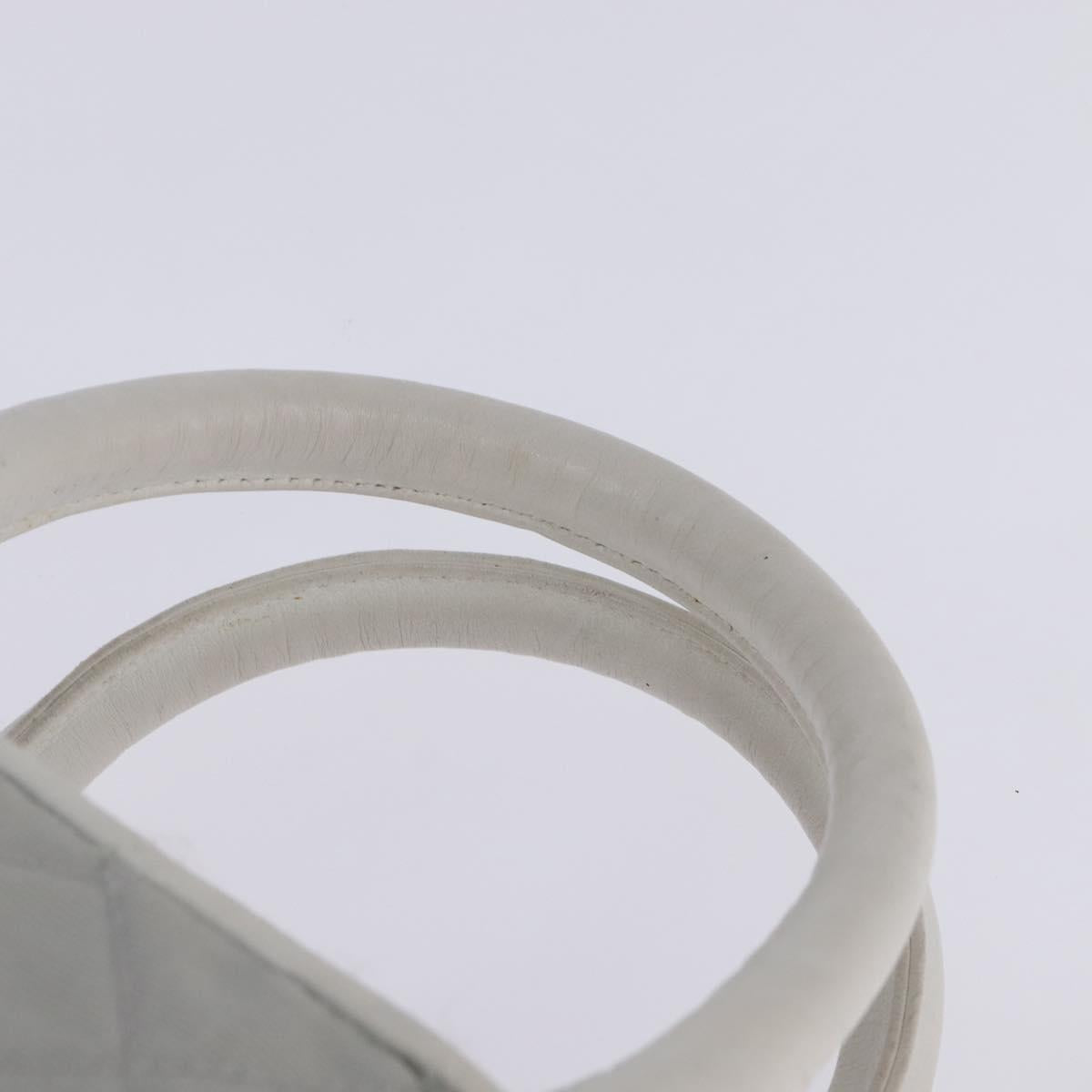 CHANEL Matelasse Hand Bag Canvas Gray Silver CC Auth 144564