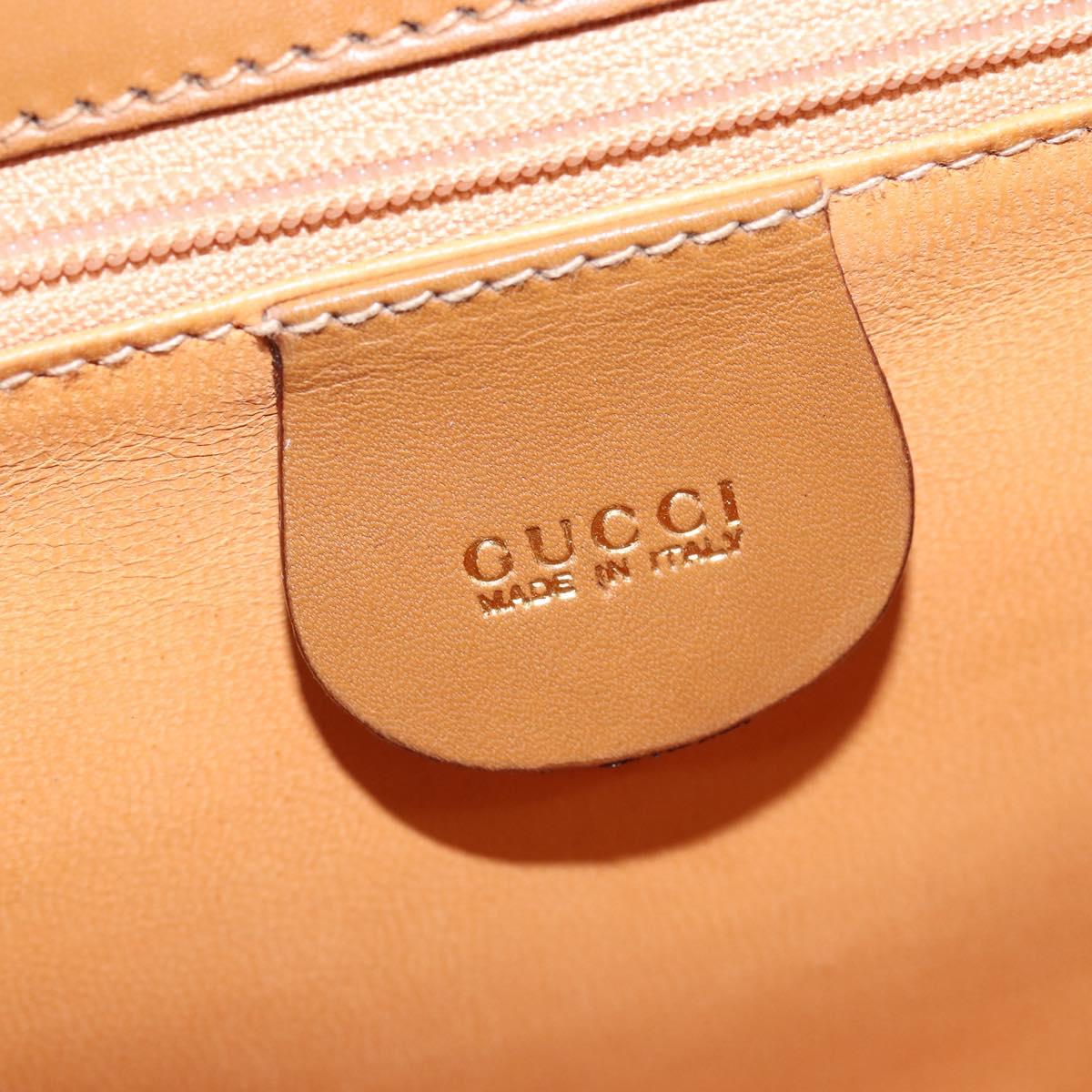 GUCCI Bamboo Hand Bag Leather Brown Gold 000 113 0231 Auth 144565