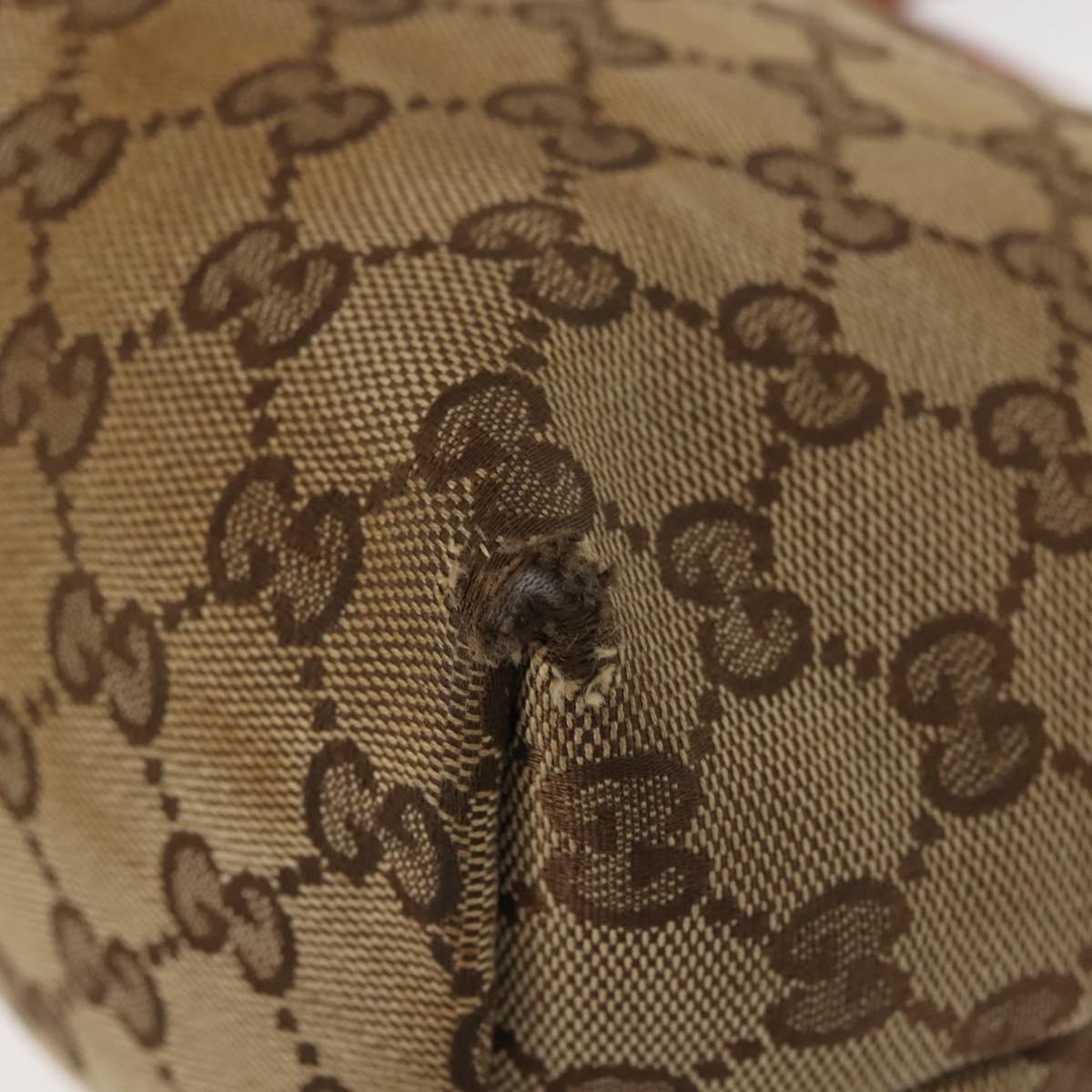 GUCCI GG Canvas Hand Bag Beige Silver 271101 Auth 144566