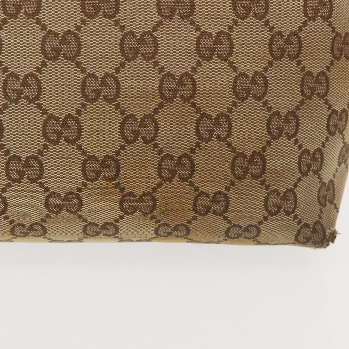 GUCCI GG Canvas Hand Bag Beige Silver 271101 Auth 144566