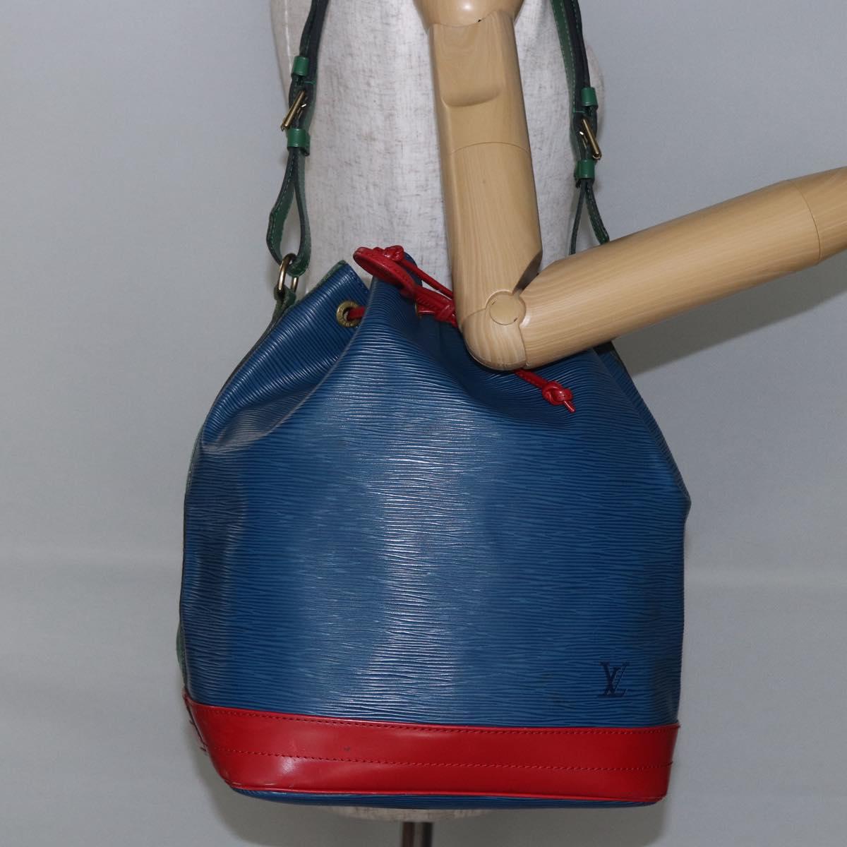 LOUIS VUITTON Epi Tricolor Noe Shoulder Bag Blue Red Green M44082 LV Auth 144570