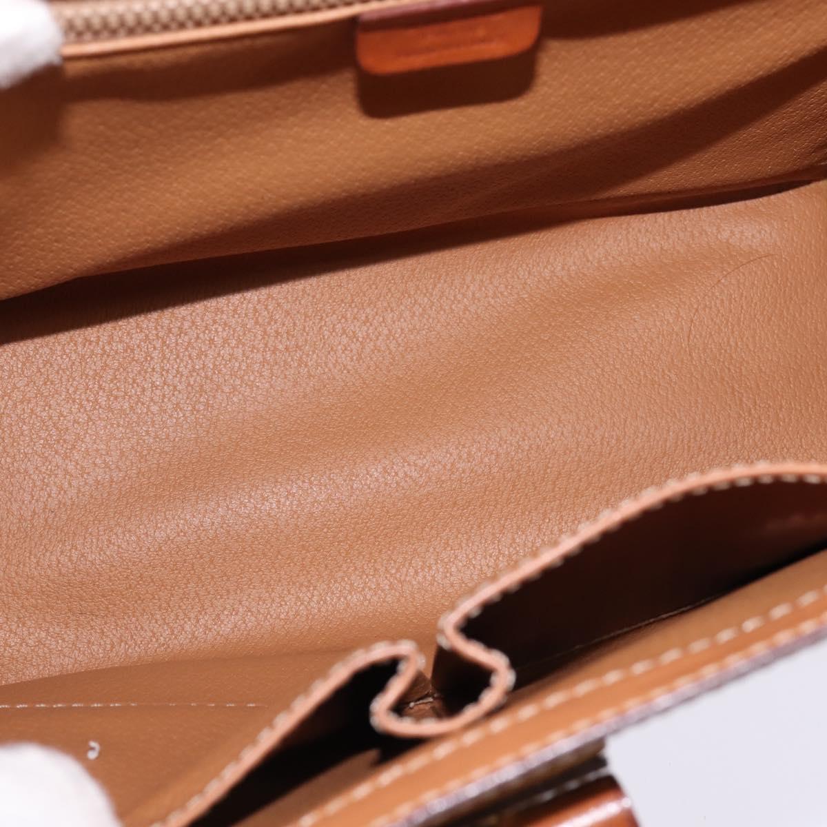 CELINE Macadam Canvas Hand Bag PVC Leather 2way Brown Gold Auth 144580