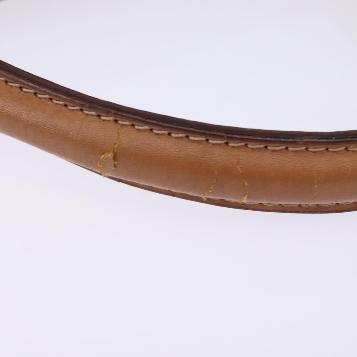 CELINE Macadam Canvas Hand Bag PVC Leather 2way Brown Gold Auth 144580