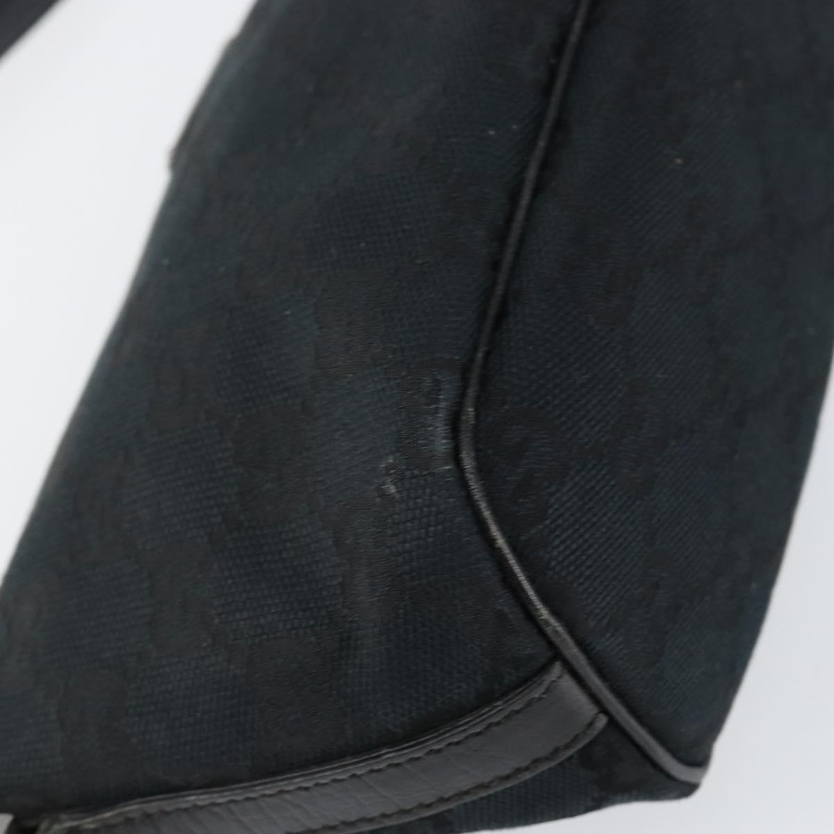 GUCCI GG Canvas Sherry Line Accessory Pouch Black 141809 Auth 144582